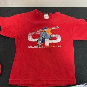 OP Red Short Sleeve Tee with Graphic Design 90’s vintage